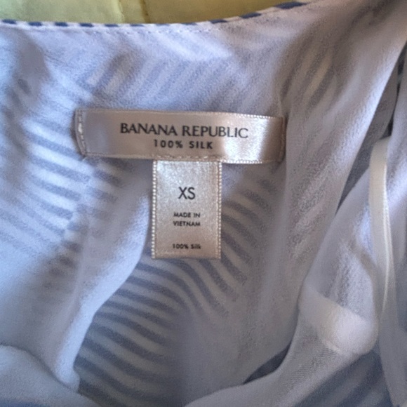 Banana Republic Belay Light Blue Stripe 100% Silk Halter Neck Mini Dress - Picture 3 of 4